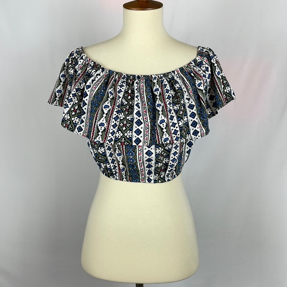 Hollister Off the Shoulder Ruffle Crop Top - Size XS